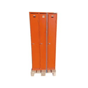 Casier vestiaire métallique 3 portes orange – 90x50x185 cm – Occasion