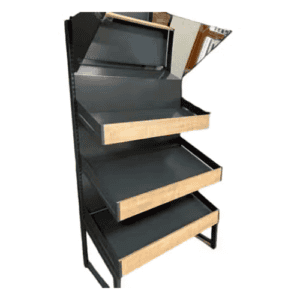 Présentoir fruits & légumes noir et bois – Neuf