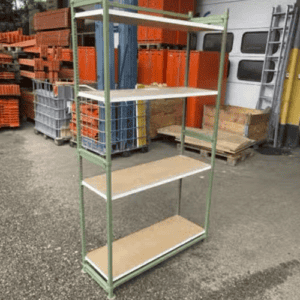 Étagère métal et bois – 210x112x40 cm, 4 tablars – occasion modulable