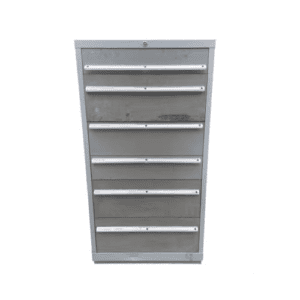 Layettes grises 6 tiroirs – Occasion, 72x72x138 cm