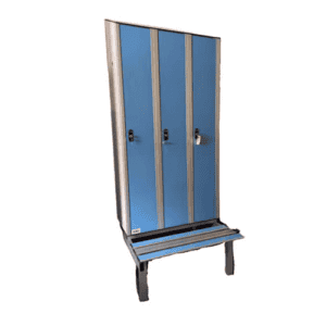 Casier vestiaire 3 portes bleu ciel – 90x50x160-184 cm – Occasion