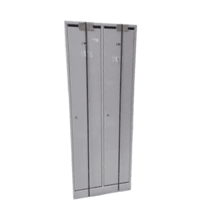 Casier vestiaire métallique 2 portes gris – 70x51x185 cm – Occasion