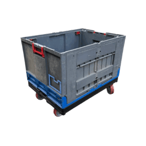 Charriot boite grise sur roulette