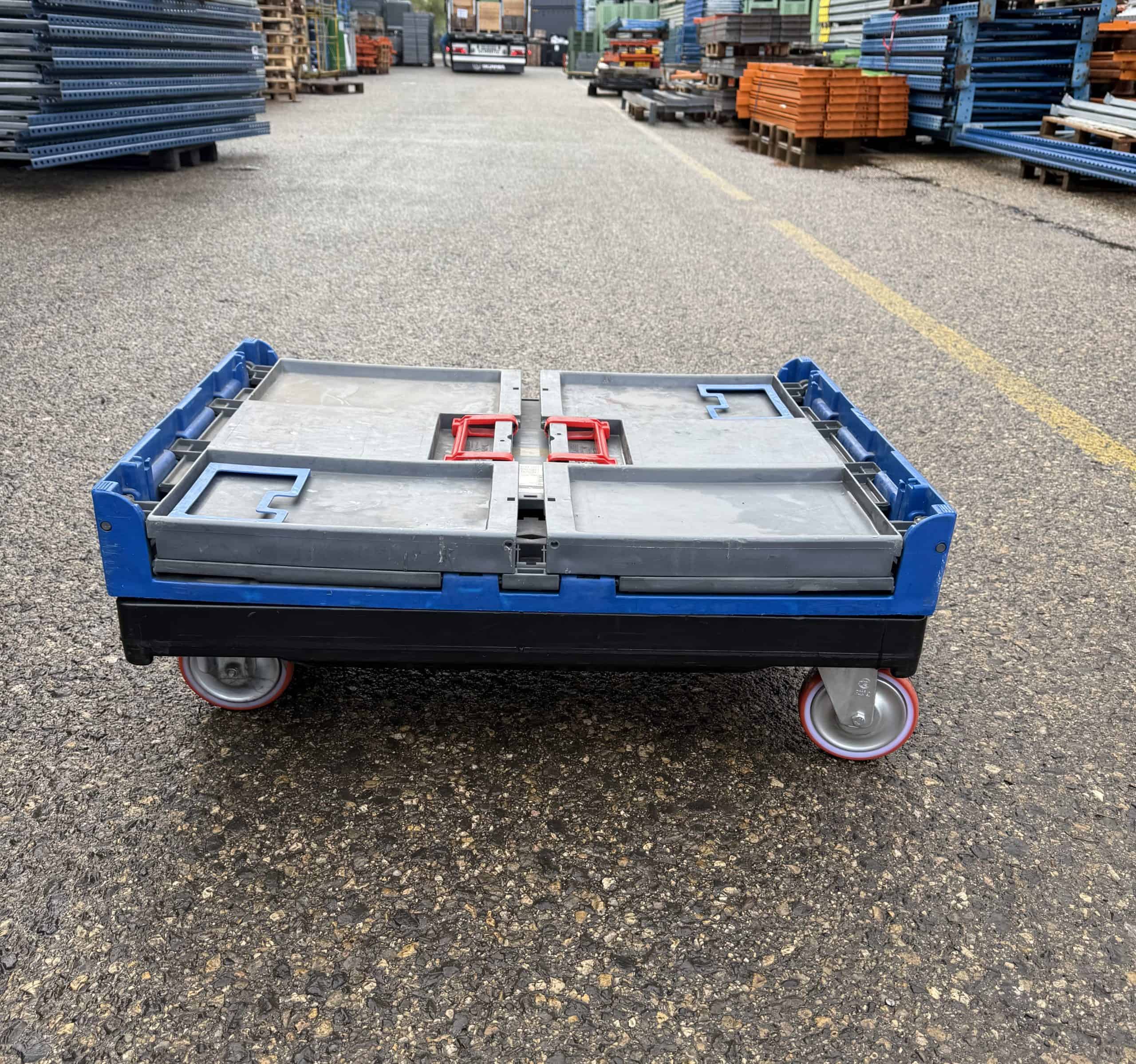 Chariot plastique pliable d’occasion avec caisse – L 79 x l 60 x H 65 cm – Image 2