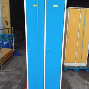 Casier vestiaire industrie bleu et blanc 2 portes métallique occasion