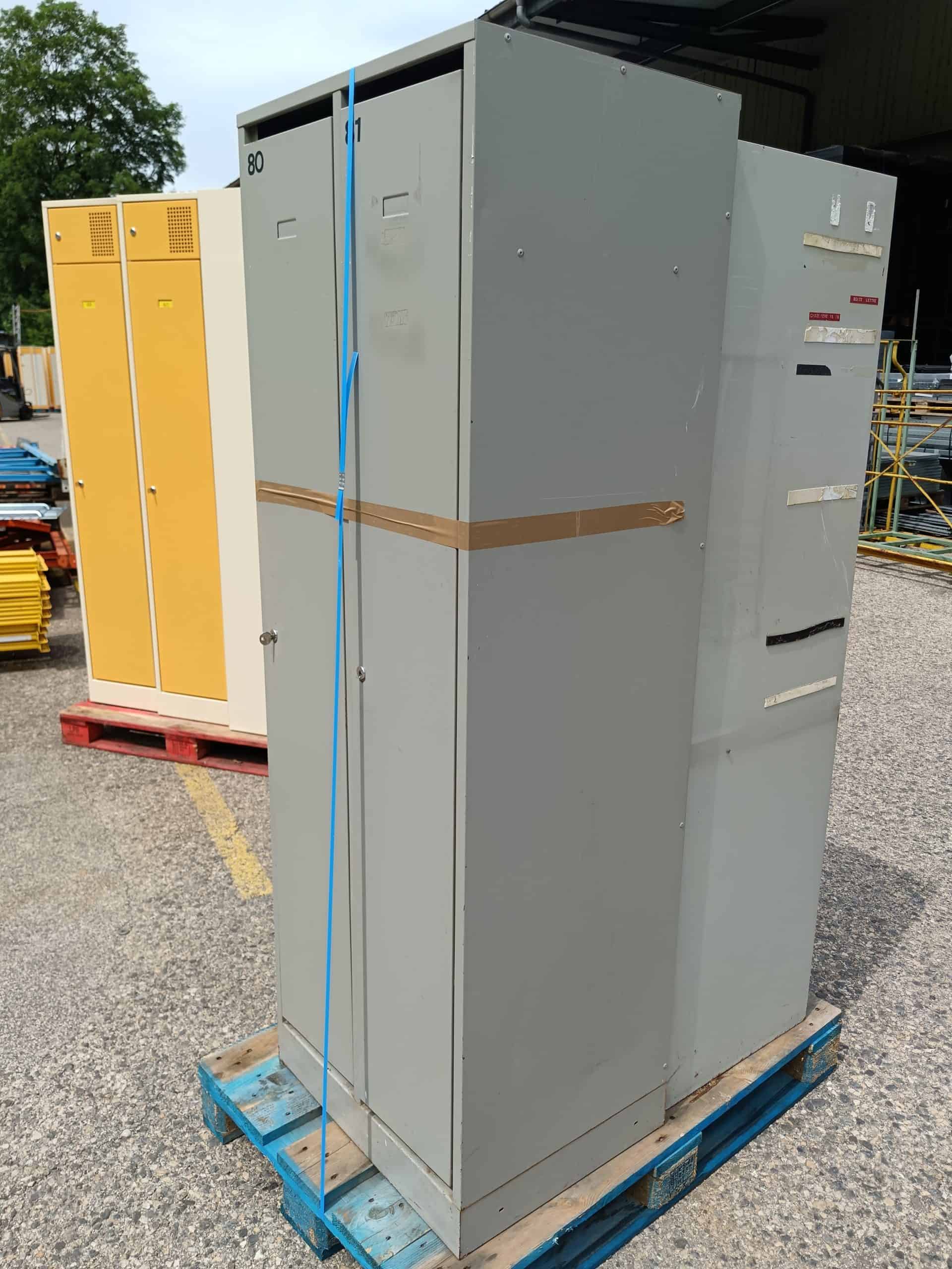 Casier vestiaire industrie métallique gris 2 portes - occasion