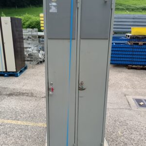 Casier vestiaire métallique gris 2 portes