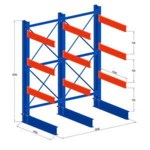 Cantilever simple neuf avec 9 bras 150 cm – Charge 1000 kg par bras
