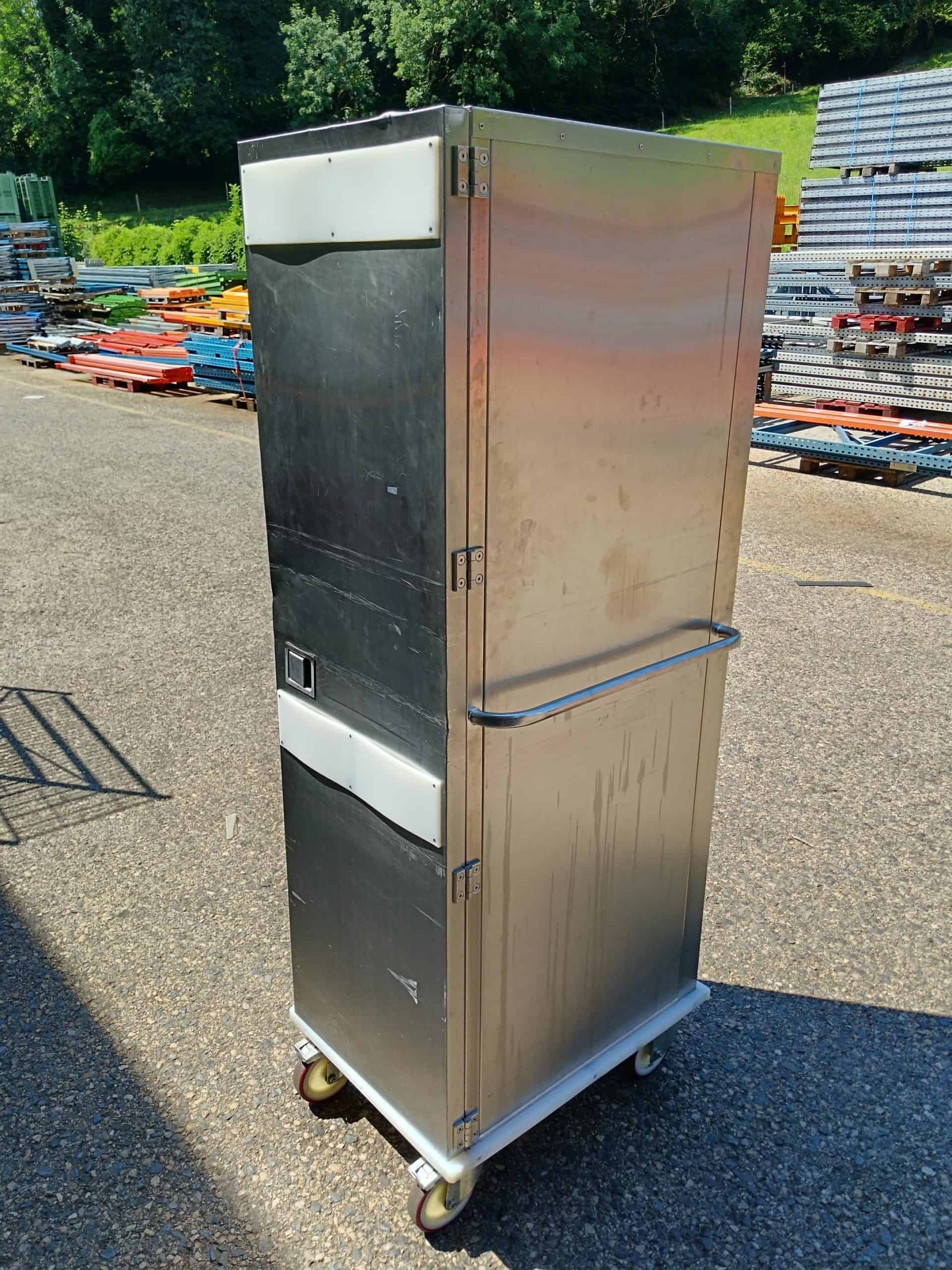 Chariot de distribution repas inox 12 niveaux – 1 porte – 2 pièces – Occasion
