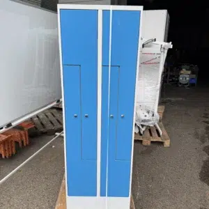 Casier metallique bleu 2 portes doubles scaled
