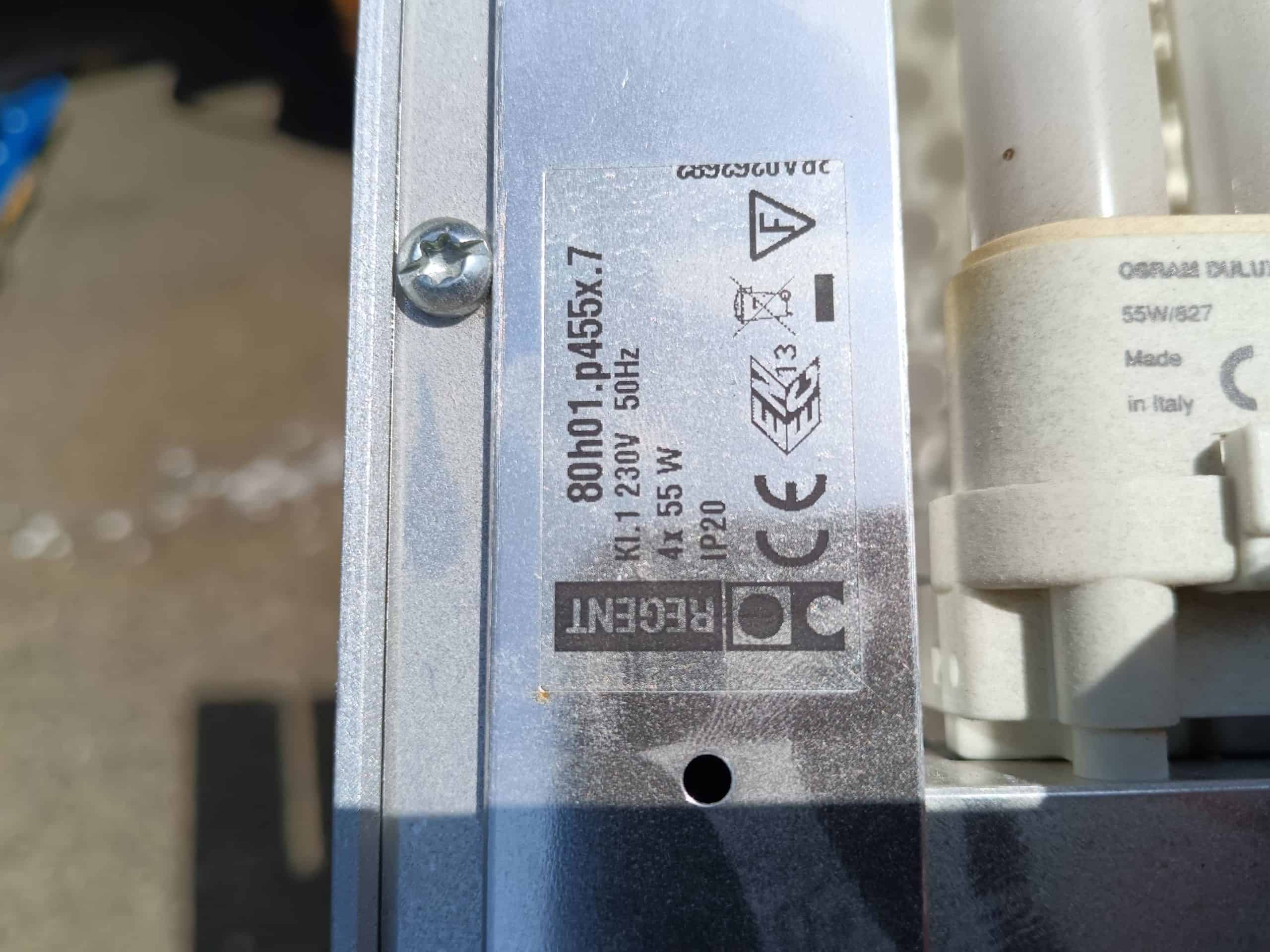 Luminaire fluorescent Regent 80h01 p455x.7 – 55W, 230V, IP20 - Occasion – Image 4