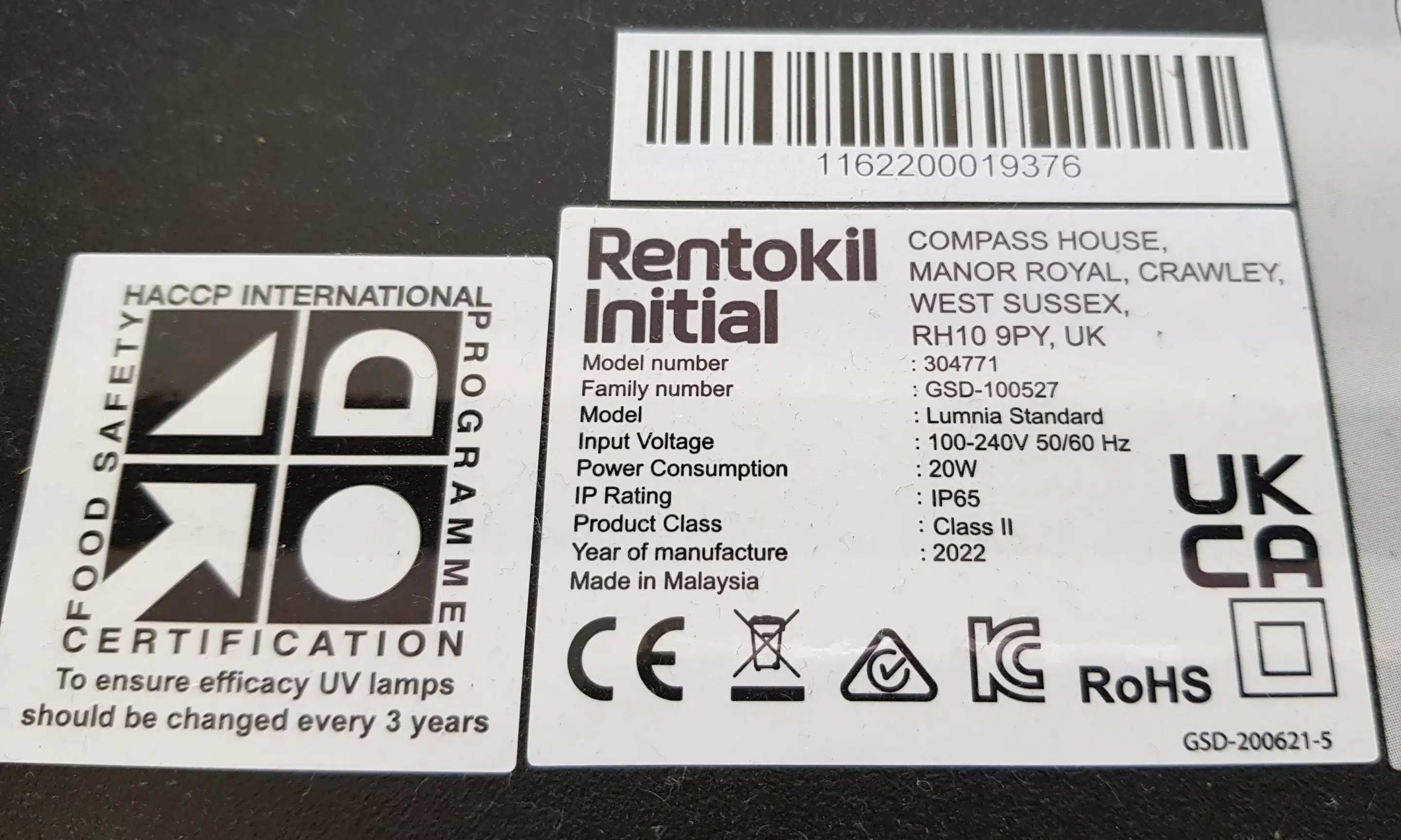 Piège à insectes / mouches – Rentokil Lumnia Standard – Occasion